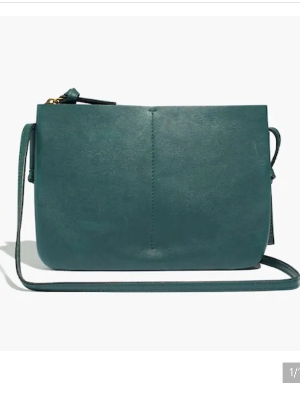 Madewell Knotted Crossbody Bag in Midnight Green Leather